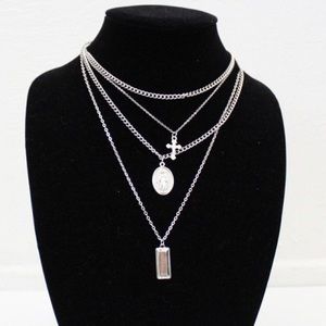 Silver Chain Layered Necklace